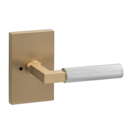 SURE-LOC HARDWARE Sure-Loc Hardware Levanto Privacy Rosette, Satin Brass, Knurled Grip in Polished Chrome LV102 SB GRIP-KN 26